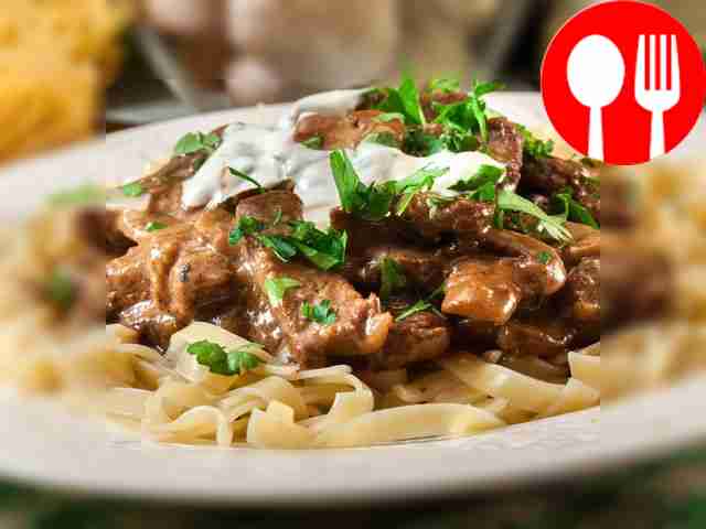 Beef Stroganoff with cream