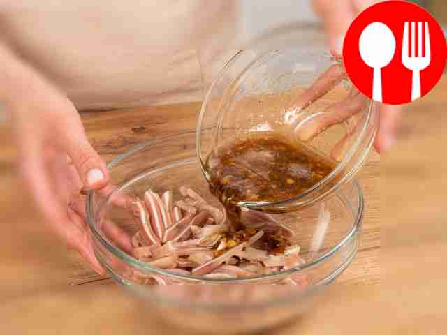 Marinate the ears. Add the marinade to the...