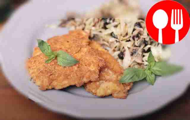 Chicken chops with a simple side dish