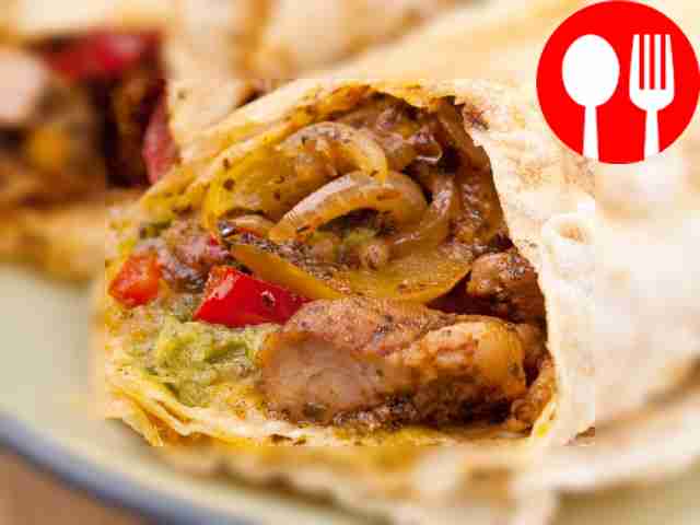 Fajitas with beef and vegetables