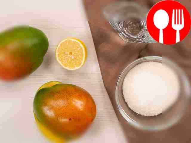 Wash the mango, peel the skin and remove the pit.