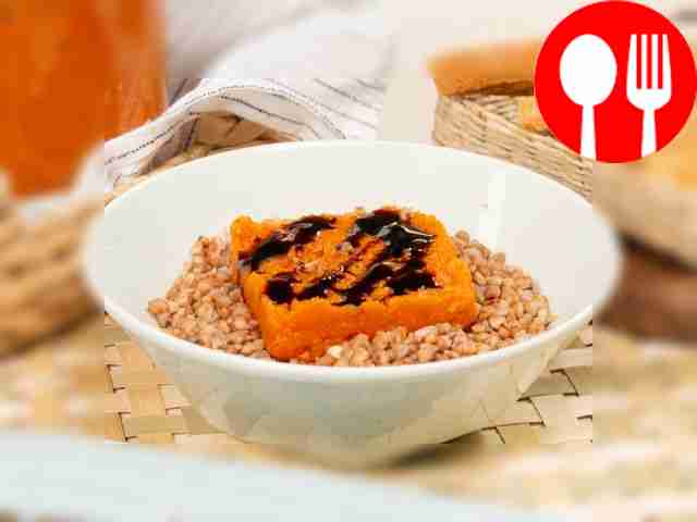 Squash caviar in a frying pan