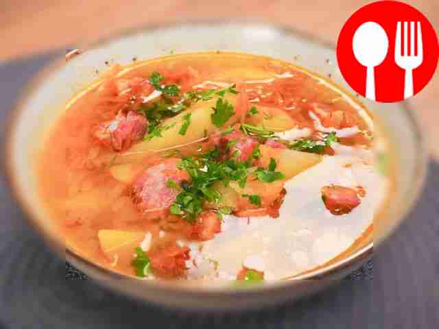 Суп с копчеными ребрышками