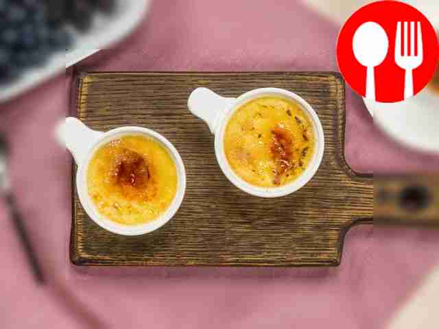 The classic way to serve dessert involves...