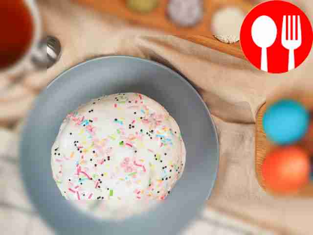 While the glaze on the Easter cakes has not...