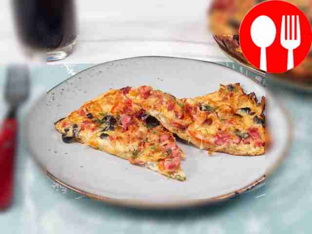 Пицца из лаваша, нарезанного соломкой