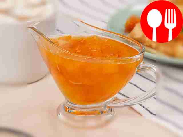 Pumpkin jam with dried apricots