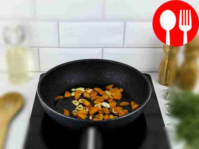 In a frying pan heated with vegetable oil, fry...