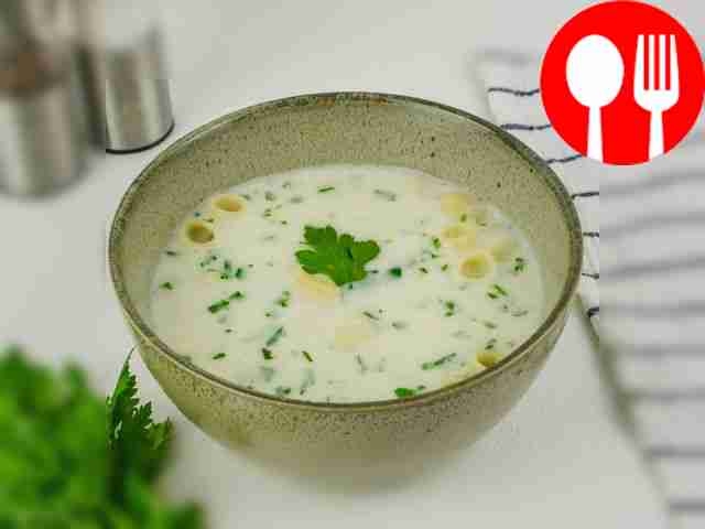 Milk soup with pasta