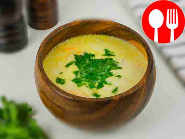 Молочный суп с яйцами Milk soup with eggs