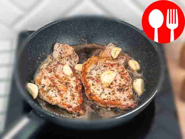 Fry the pork for 5 minutes on each side over...