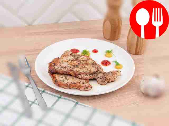 The pork chops are ready. Bon appetit!