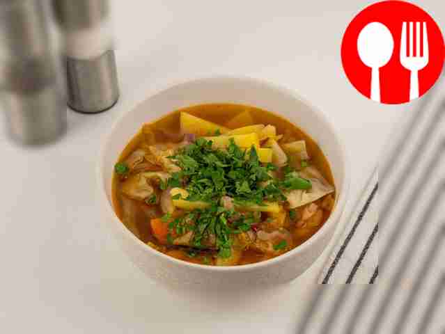 Постные щи с фасолью