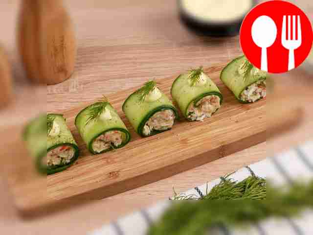 Закуска из огурца с крабовыми палочками