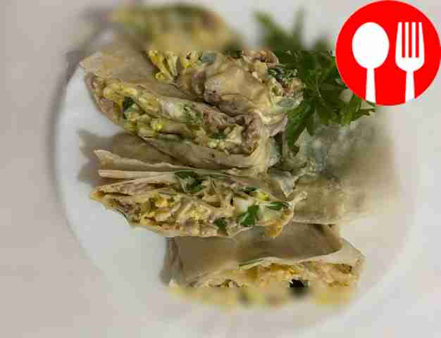 Рулет с печенью трески