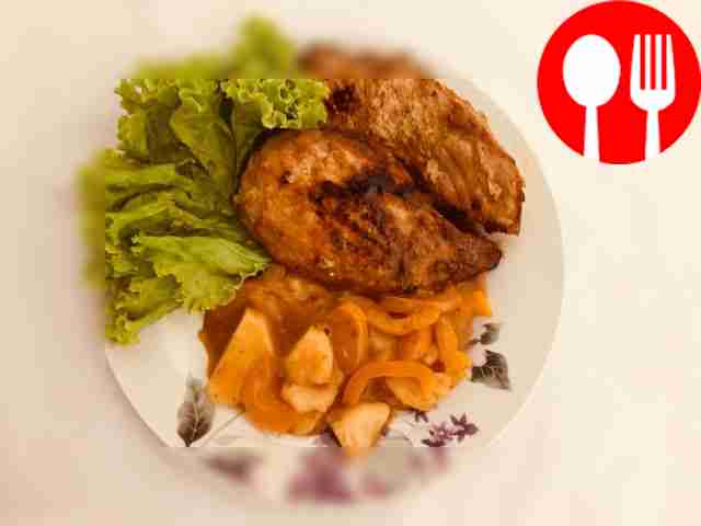 Soft steak with pineapple