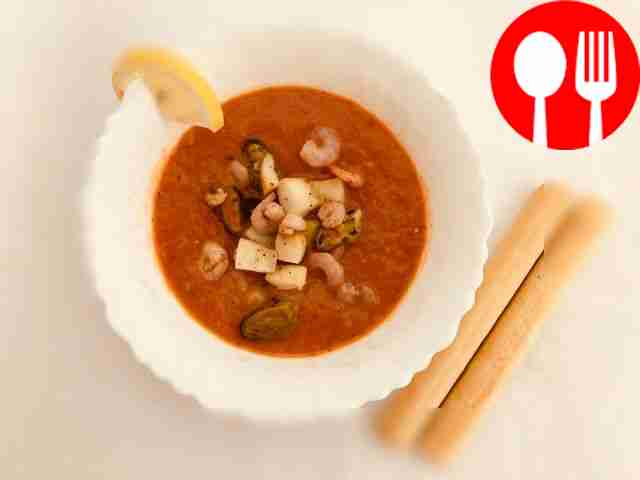 Gazpacho with seafood
