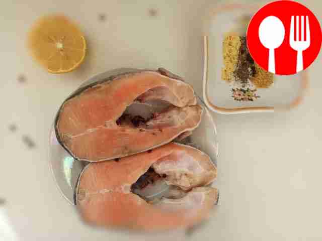 Prepare the steaks by placing them in a large...