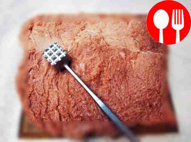 Cut the pork neck into one large layer and...