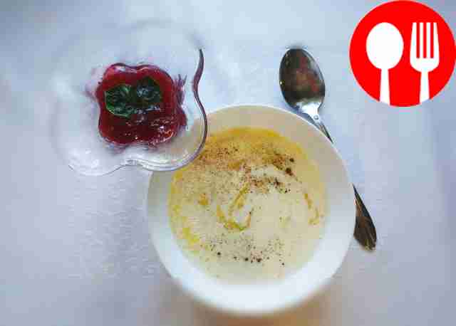 Hearty milk soup with homemade noodles