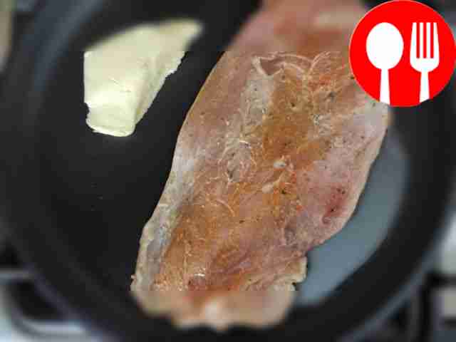 Sprinkle the steaks with salt and pepper...