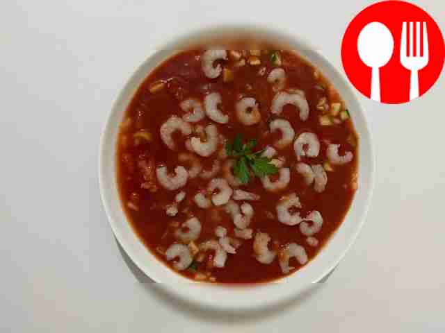 Appetizing gazpacho with tomato paste