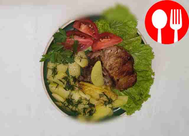 Pork steak with potatoes