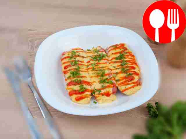 Сосиски с сыром в духовке