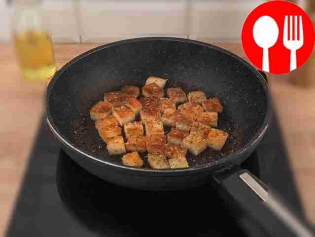 Make your croutons even tastier! Add taco...