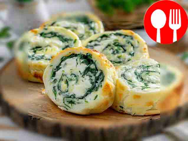 Tender roll with cheese and spinach