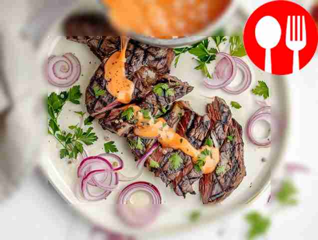 Quick steak with orange sauce