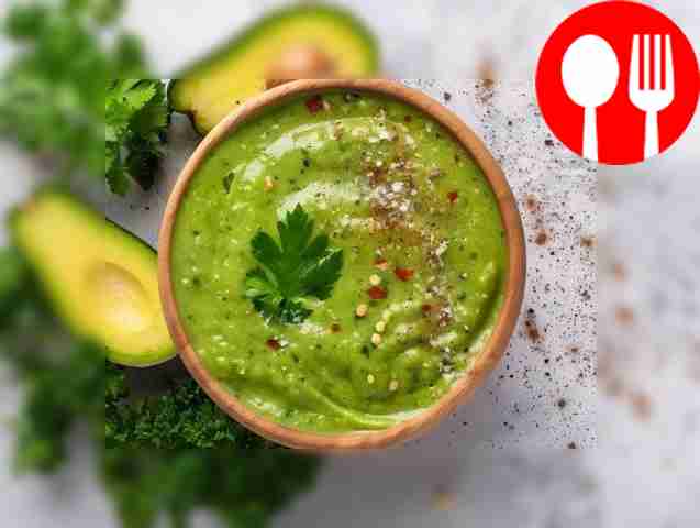 Bright avocado gazpacho