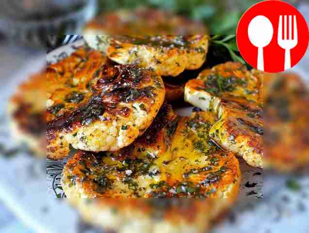 Cauliflower steak in the oven