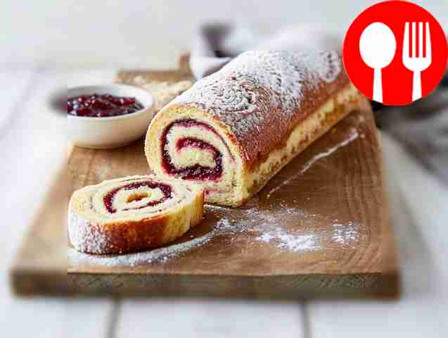 Homemade roll with jam