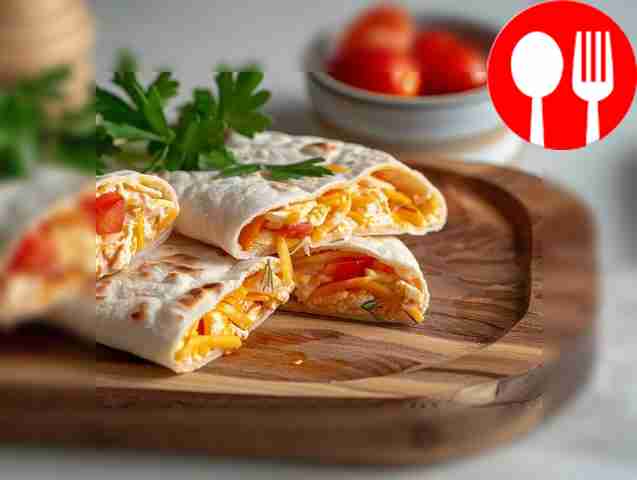 Быстрая закуска из лаваша в микроволновке