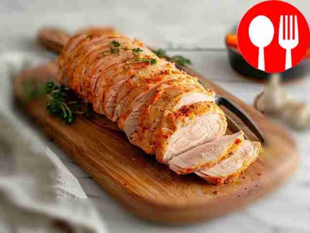 Homemade pork belly roll with herbs