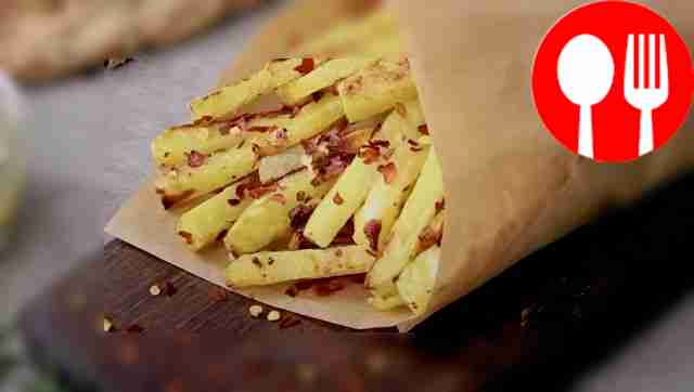 Golden fries in the oven