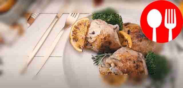 Chicken baked with citruses and herbs