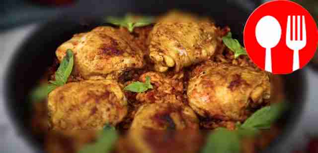 Chicken thighs with rice