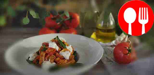 Fettuccine with burrata