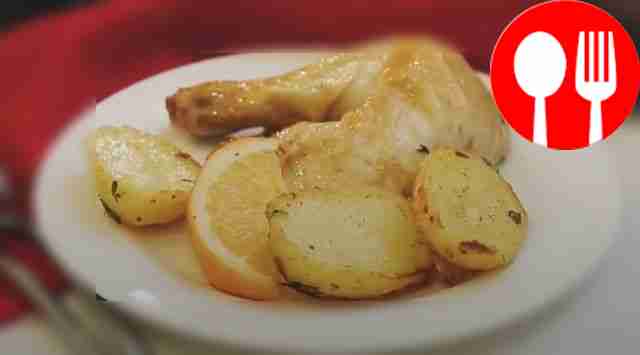 Baked chicken with golden crust