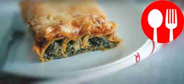 Каннеллони со шпинатом и сыром