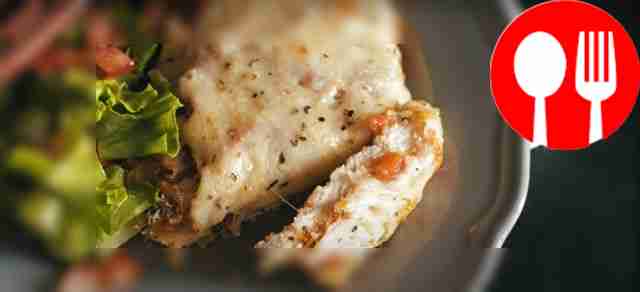 Chicken baked with parmesan