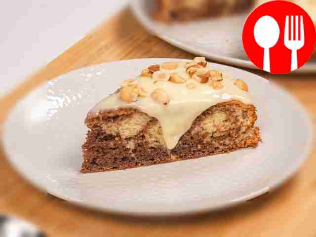 Zebra cake with cream