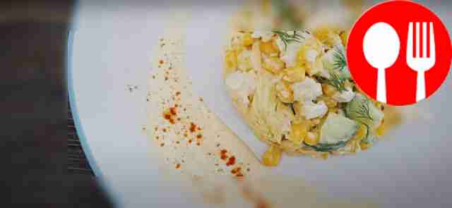 Noodle, chicken and corn salad