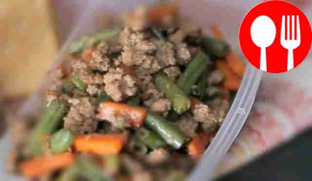 Beef with carrots and beans