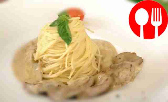 Pasta with beef and mushrooms