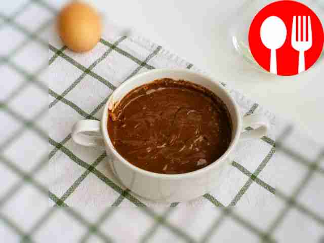 Place the mug with the dough in the microwave...