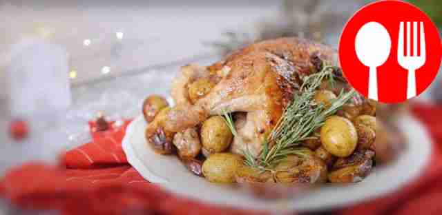 Baked chicken with side dish