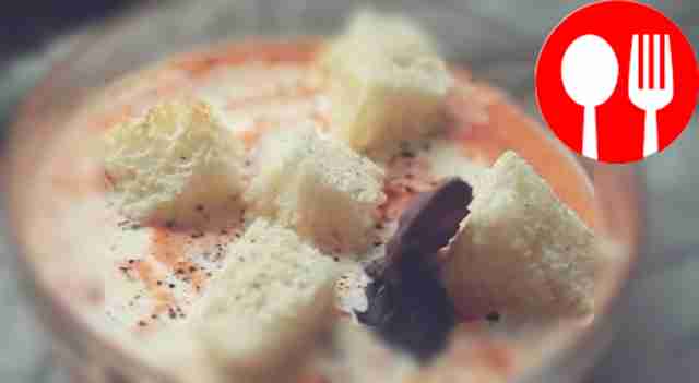 Gazpacho soup with milk